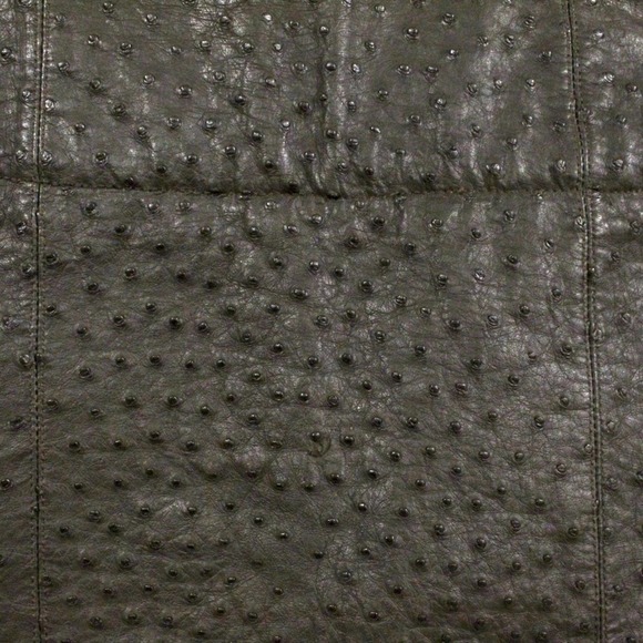 VTG Retro 80s FENDI OSTRICH Leather HIP HUGGER Pencil SKIRT IT SZ 42- US 6 - Picture 7 of 10